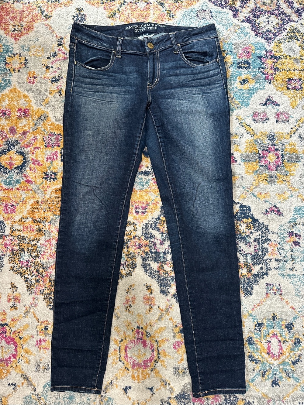 American Eagle Dark Wash Stretch Jegging Jeans Size 10 Long